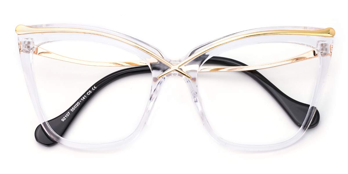 Clear - Cat eye Glasses - Azalea