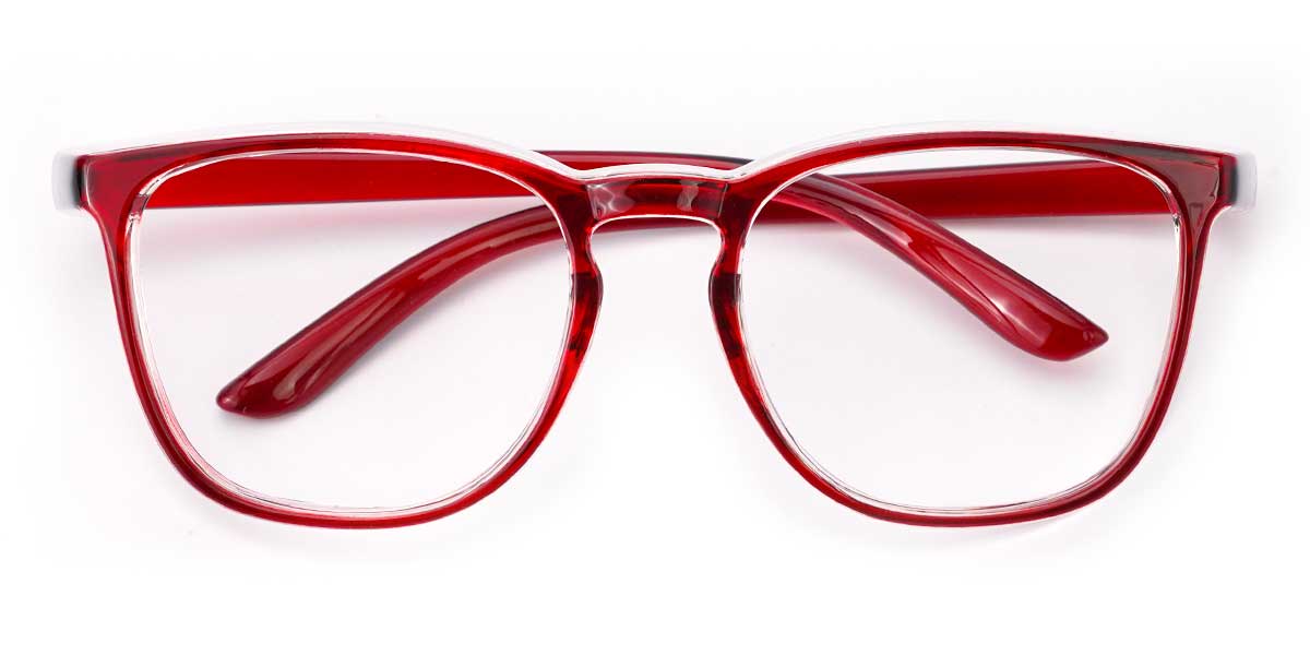 Red - Square Glasses - Hanita