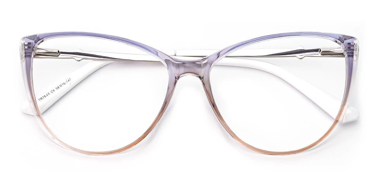 Blue Brown Caius - Cat Eye Glasses
