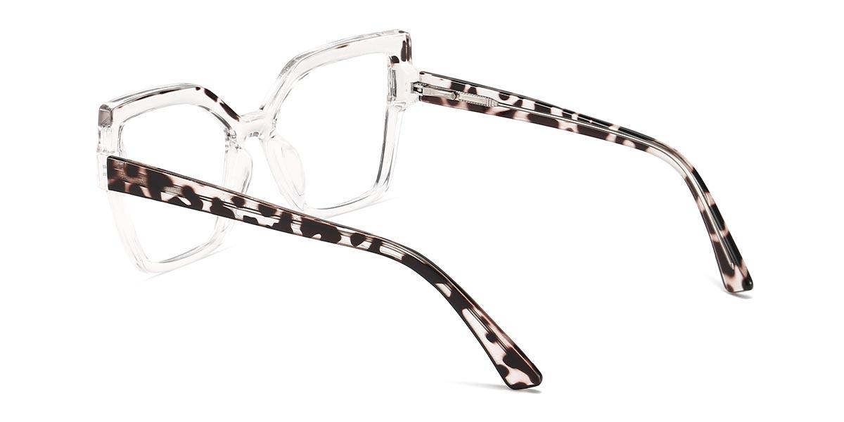 Black Tortoiseshell Clear Marly - Square Glasses