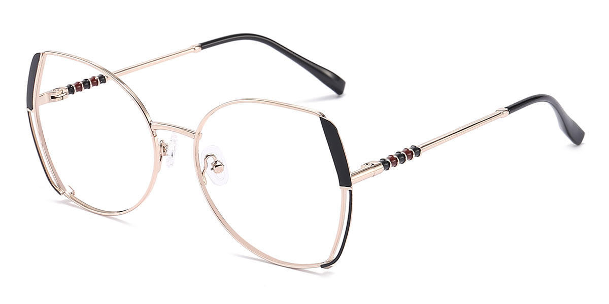 Rose Gold Black Jianna - Oval Glasses