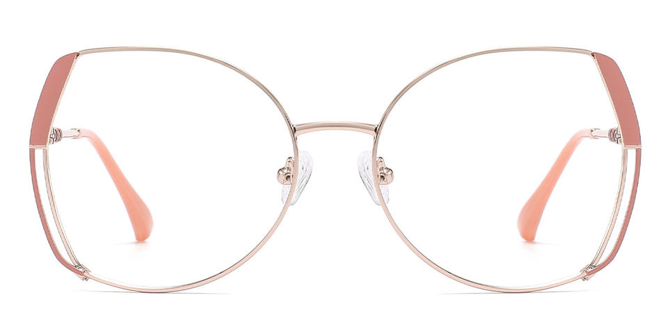 Rose Gold Pink Jianna - Oval Glasses