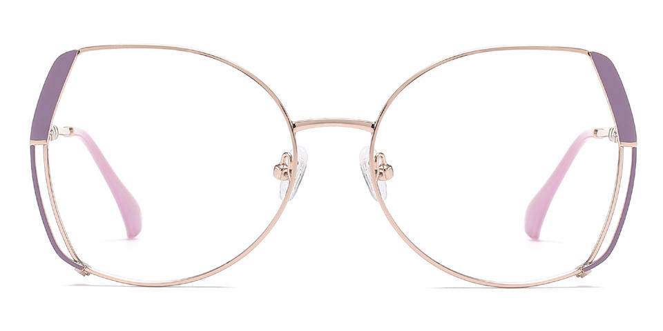 Rose Gold Purple Jianna - Oval Glasses