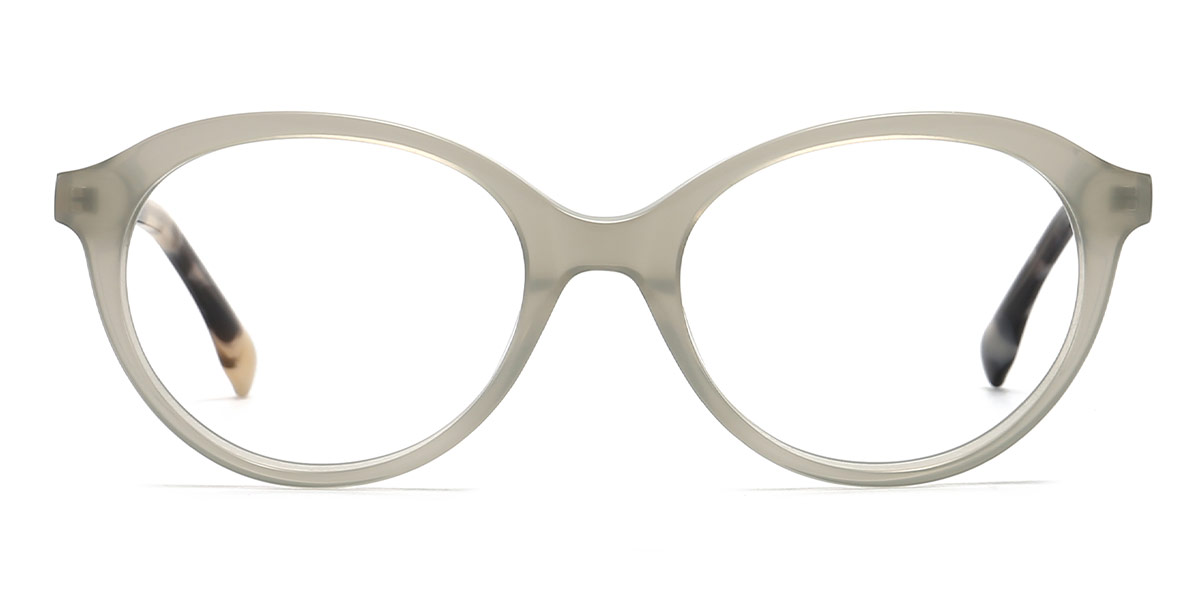 Grey - Oval Glasses - Lucky