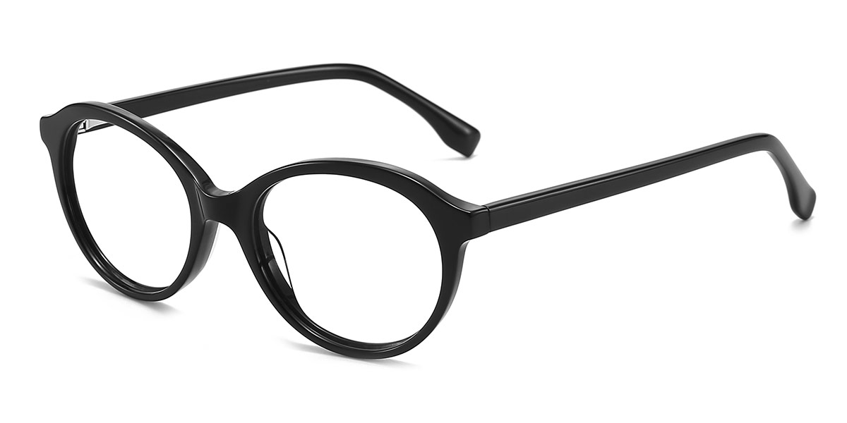 Black - Oval Glasses - Lucky