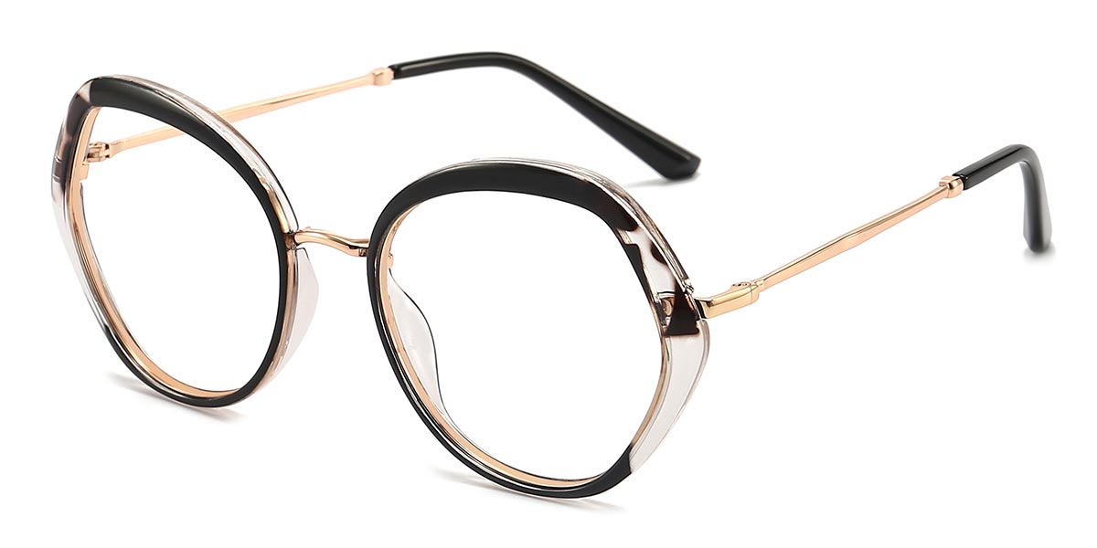 Gery Stripe transparent - Oval Glasses - Larry
