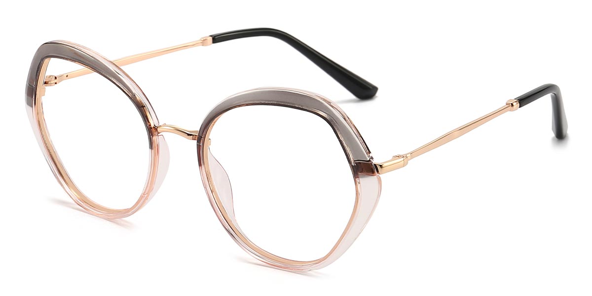 Grey Pink - Oval Glasses - Larry