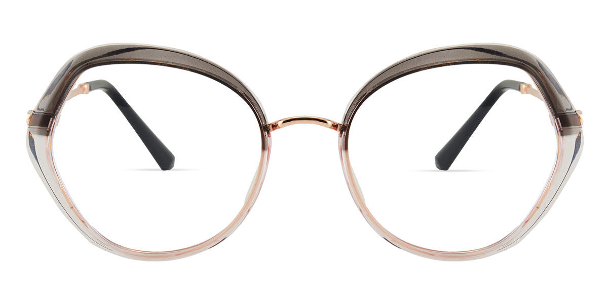 Grey Pink Larry - Oval Glasses