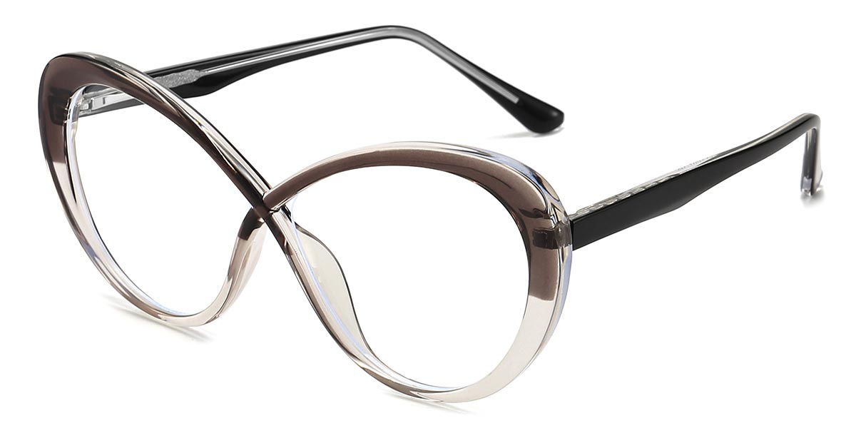 Brown Clear Vinny - Oval Glasses