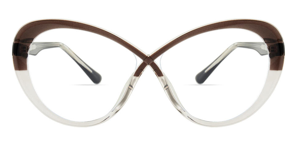 Brown Clear Vinny - Oval Glasses