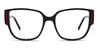 Black Martha - Rectangle Glasses