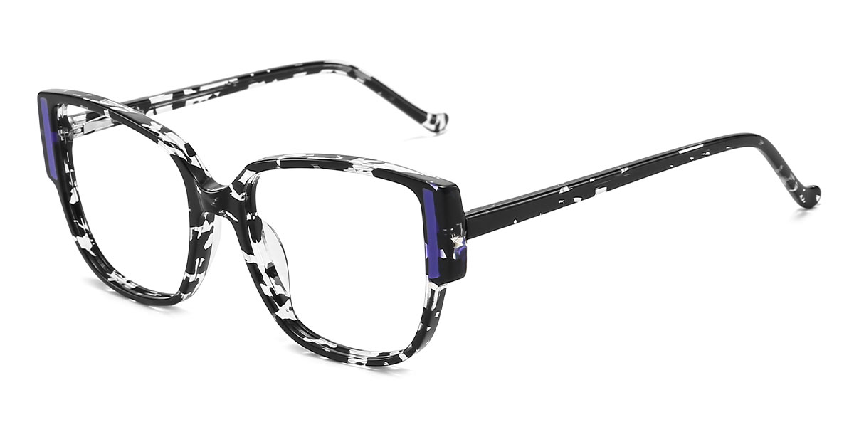 Grey Stripe - Rectangle Glasses - Martha