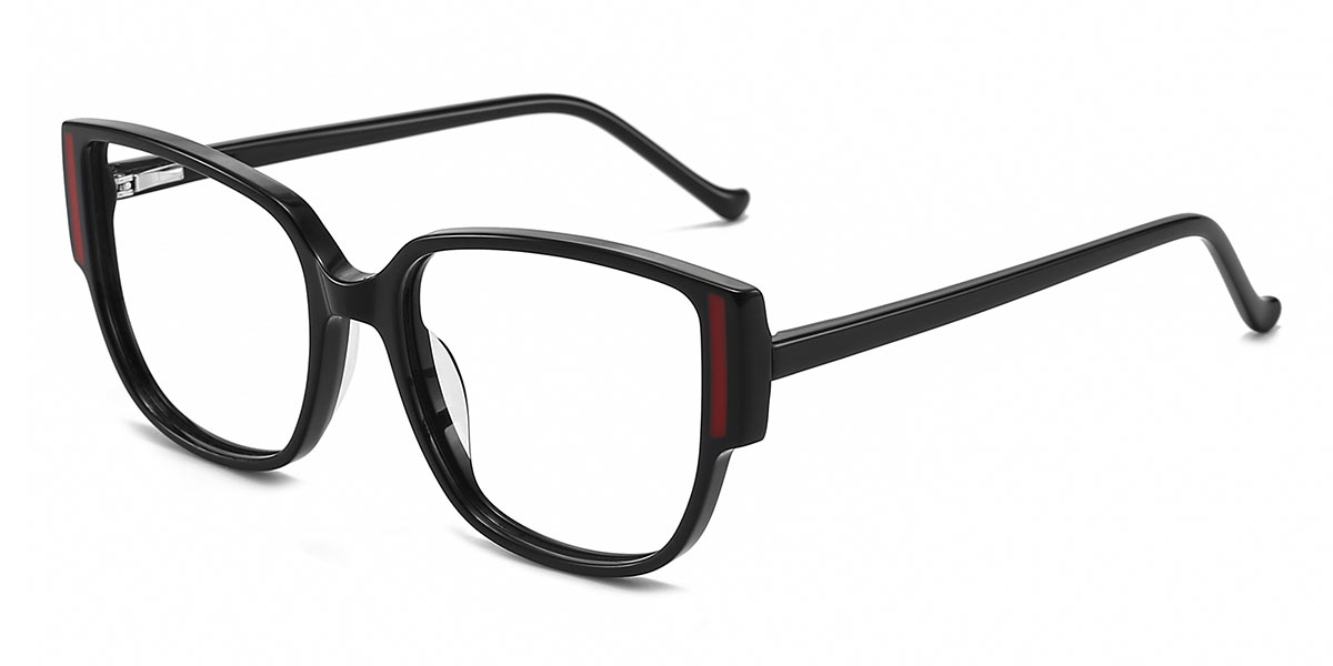 Black - Rectangle Glasses - Martha