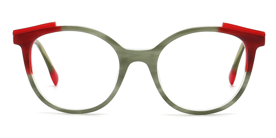 Green Stripes Eugene - Oval Glasses
