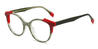 Green Stripes Eugene - Oval Glasses
