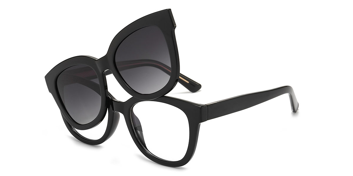 Black Grey - Square Glasses - Kallen
