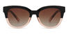 Black Tawny Gradual Brown Kallen - Square Clip-On Sunglasses