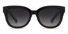 Black Gradual Grey Kallen - Square Clip-On Sunglasses