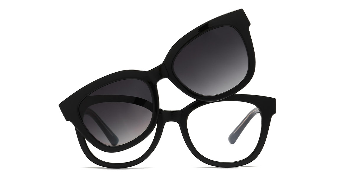 Black Grey - Square Glasses - Kallen