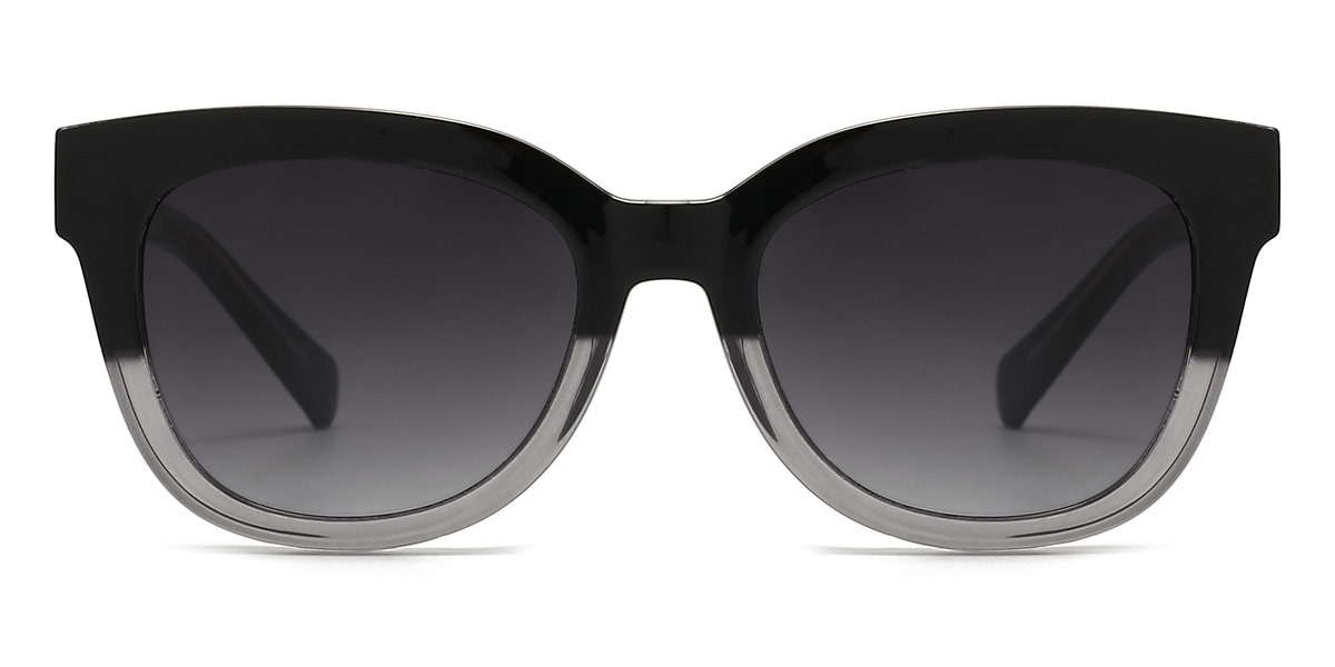 Black Transparent Grey - Square Glasses - Kallen