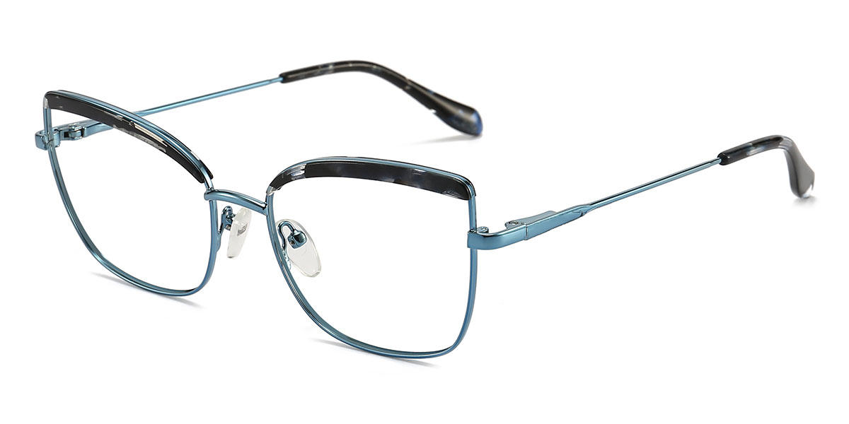 Blue Black Tortoiseshell Yahir - Rectangle Glasses
