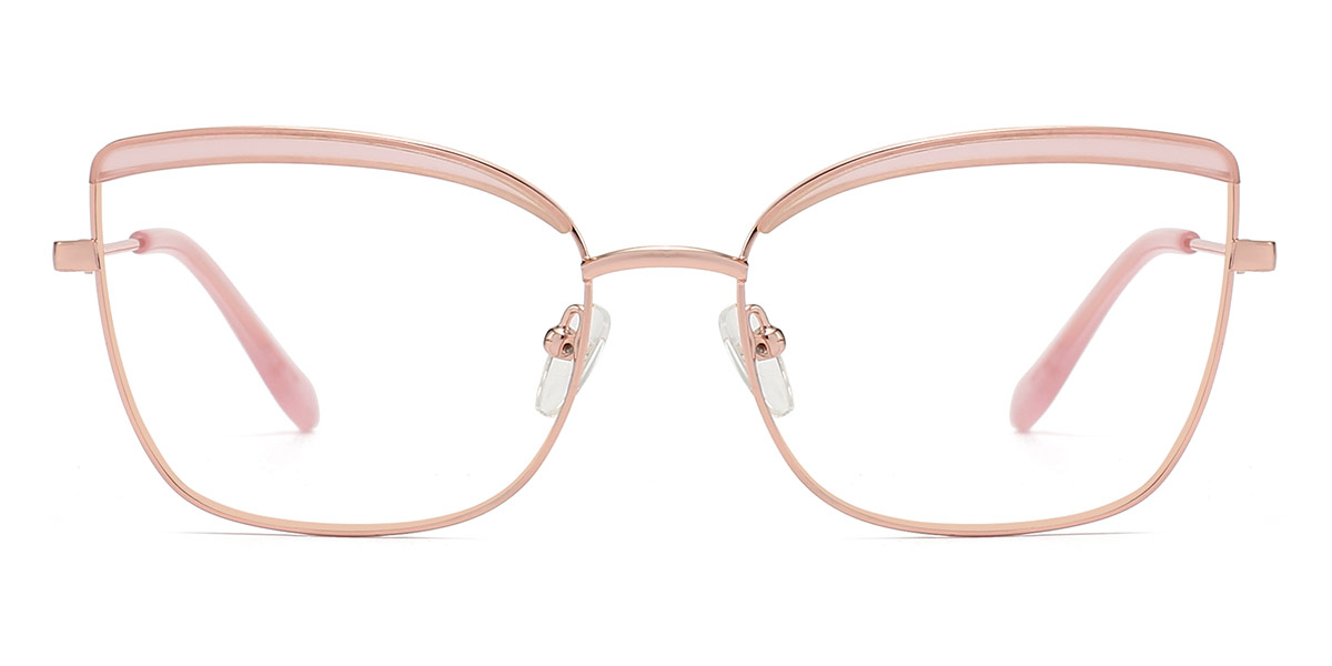 Rose Gold Pink Yahir - Rectangle Glasses