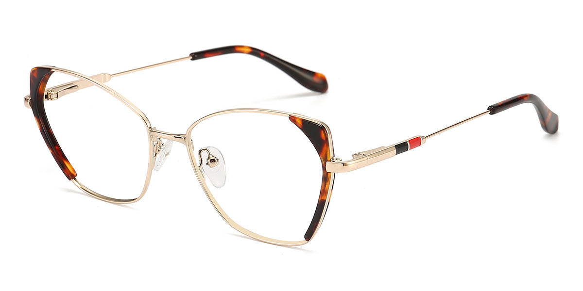 Gold Tortoiseshell Yunus - Rectangle Glasses