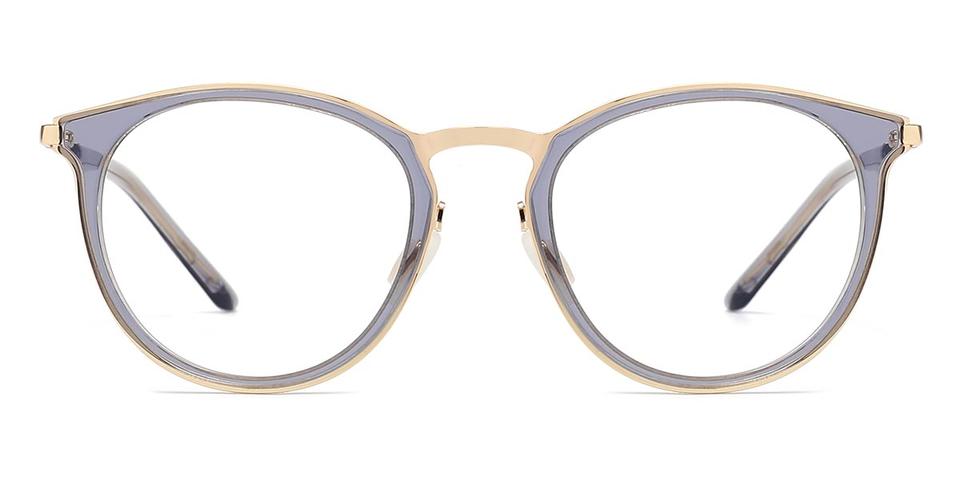 Blue Grey Clare - Round Glasses