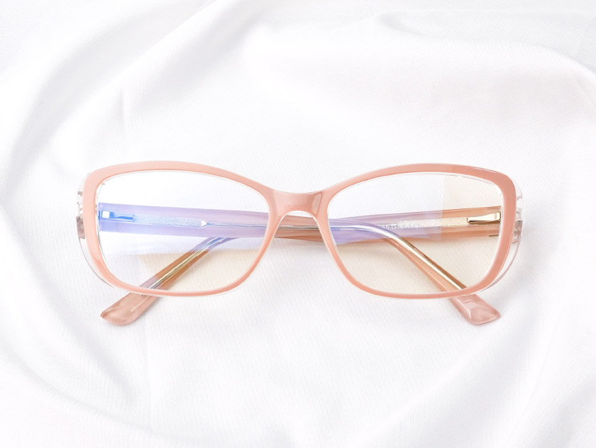 Vedant - Rectangle Pink Glasses For Women