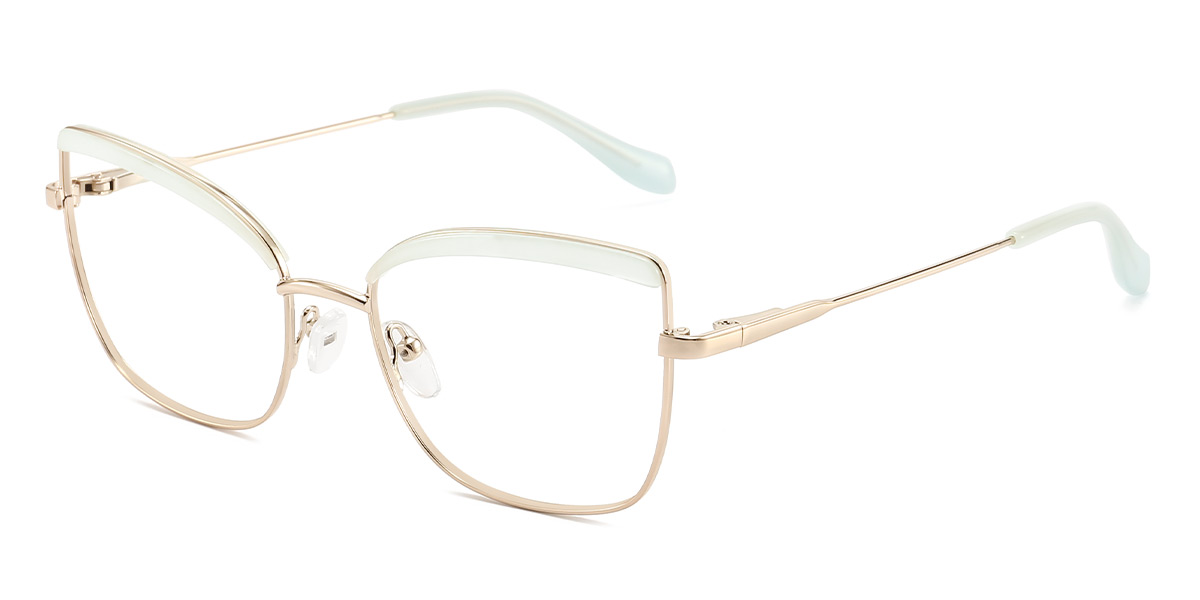 Gold Baby Green Yahir - Rectangle Glasses