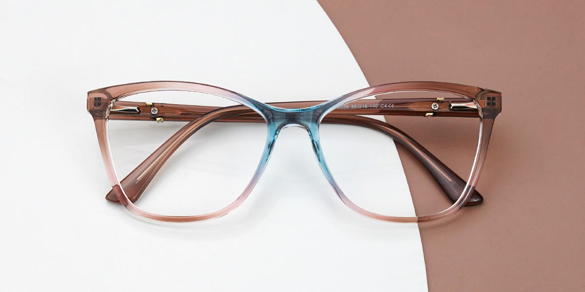 Tawny Pink Blue Everett - Oval Glasses