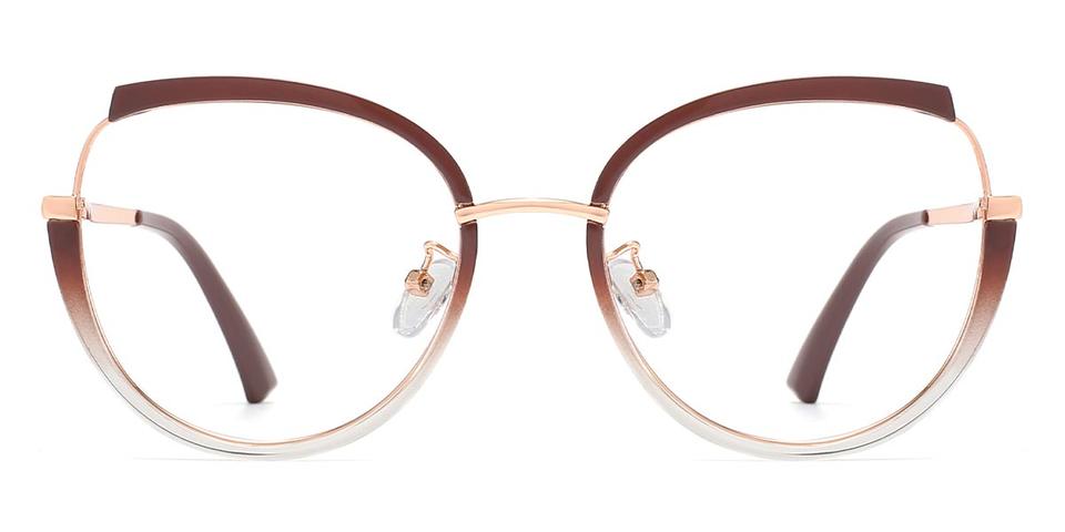Gradient Brown Rosie - Round Glasses