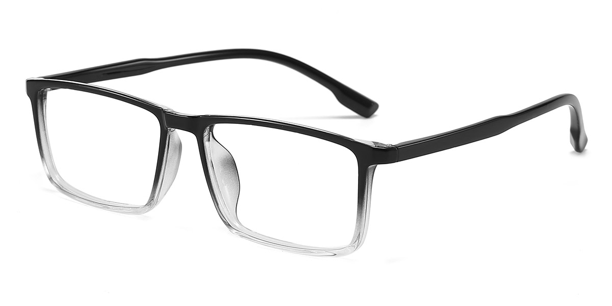 Black Transparent - Rectangle Glasses - Jordy