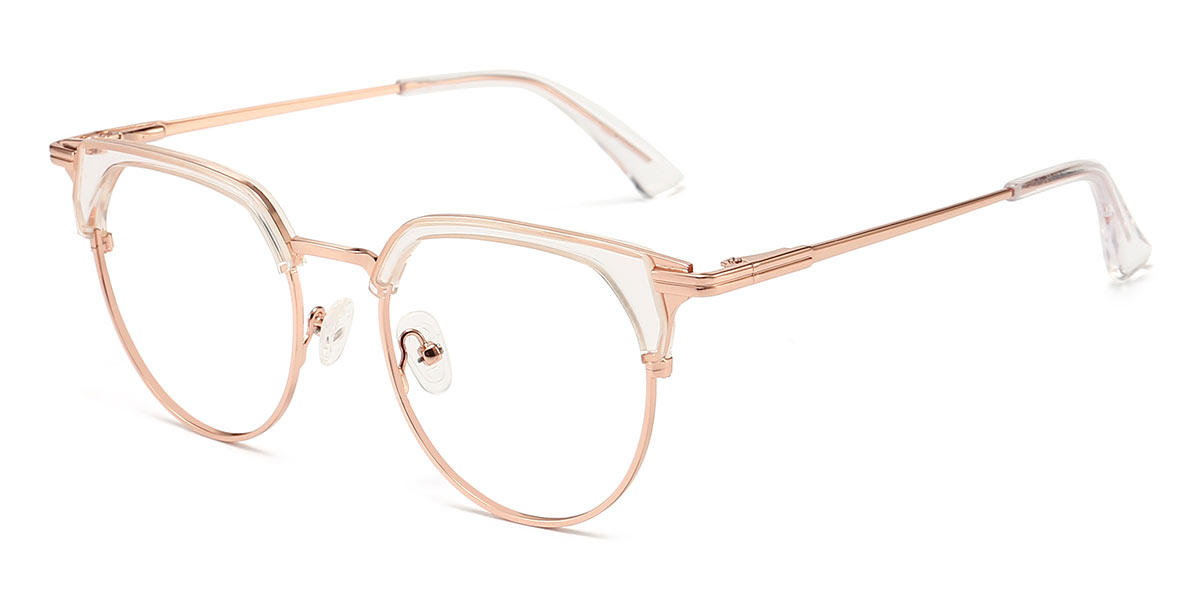 Rose Gold Clear Slater - Round Glasses