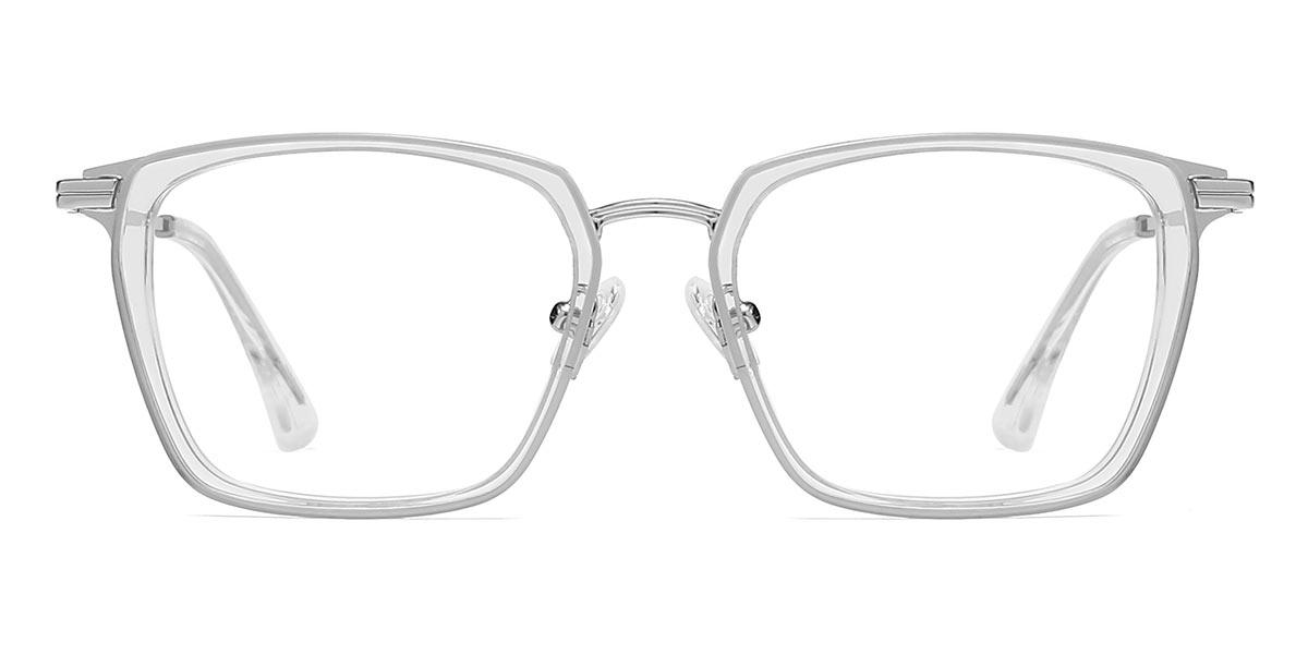 Silver Clear Tobi - Rectangle Glasses