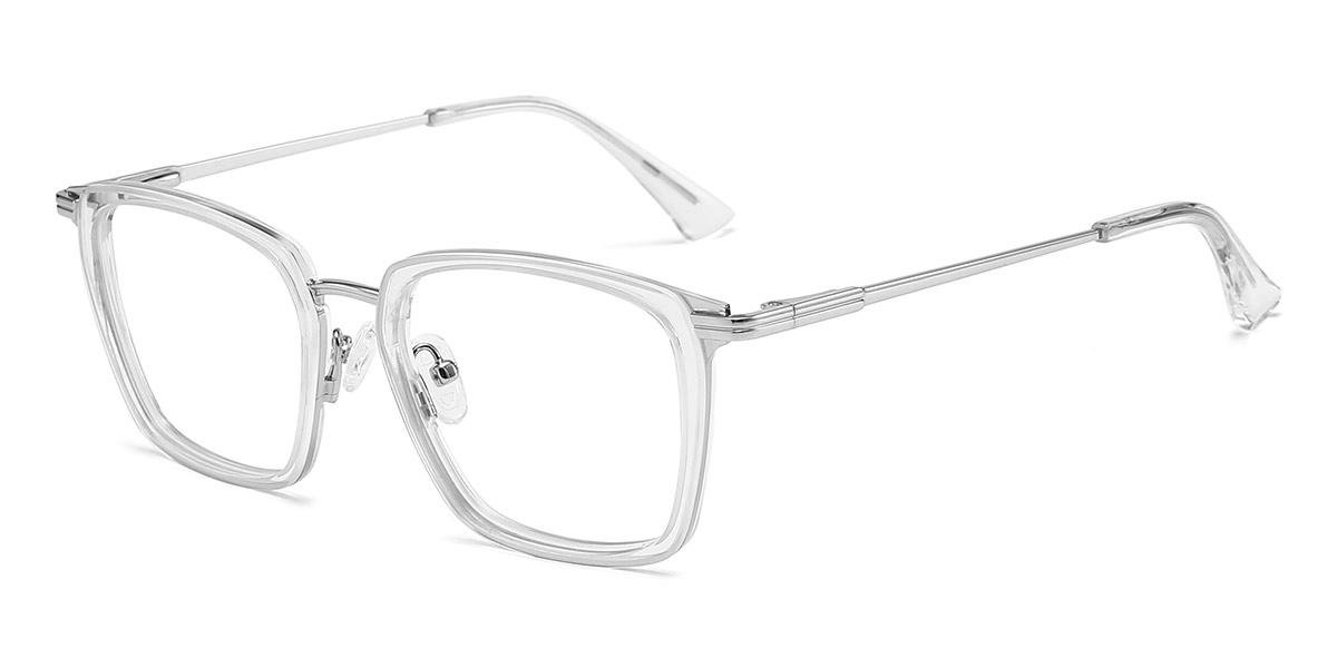 Silver Clear Tobi - Rectangle Glasses