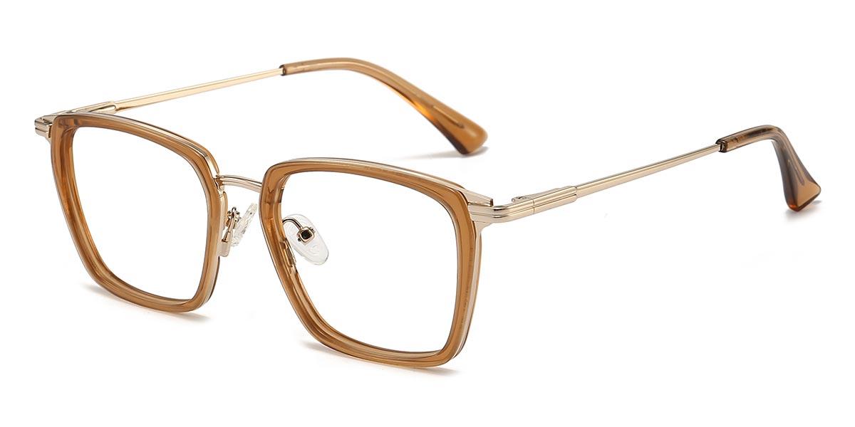 Tobi - Rectangle Brown Glasses For Men & Women