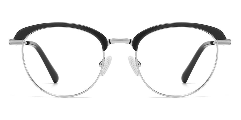Black Silver Calista - Oval Glasses