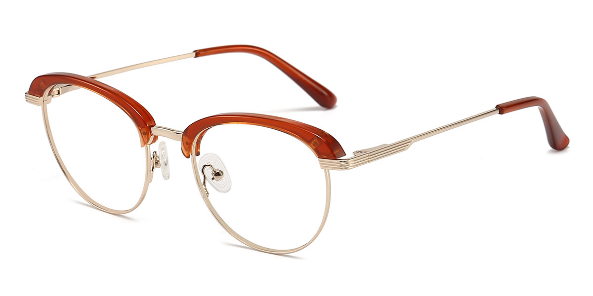 Brown - Oval Glasses - Calista