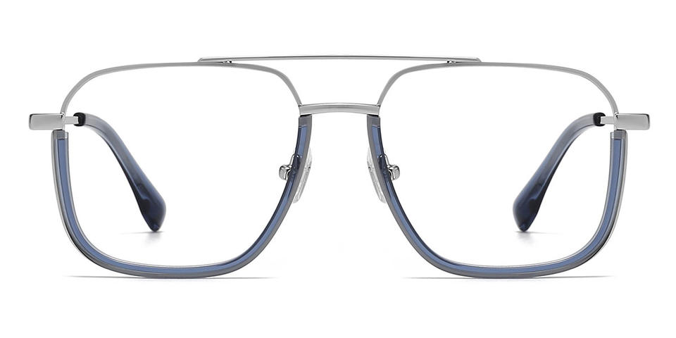 Silver Blue Eshaal - Aviator Glasses