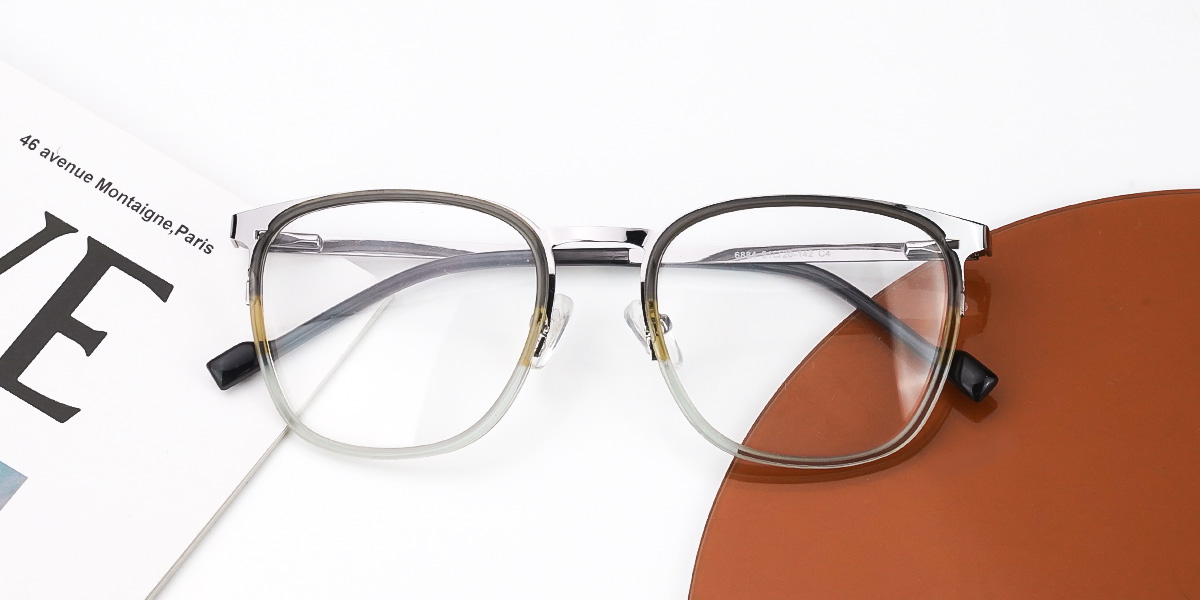 Grey - Rectangle Glasses - Joelle