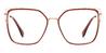 Clear Brick Red Nors - Square Glasses