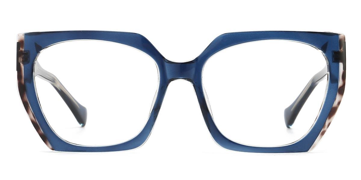 Blue Brown Spots Elton - Square Glasses