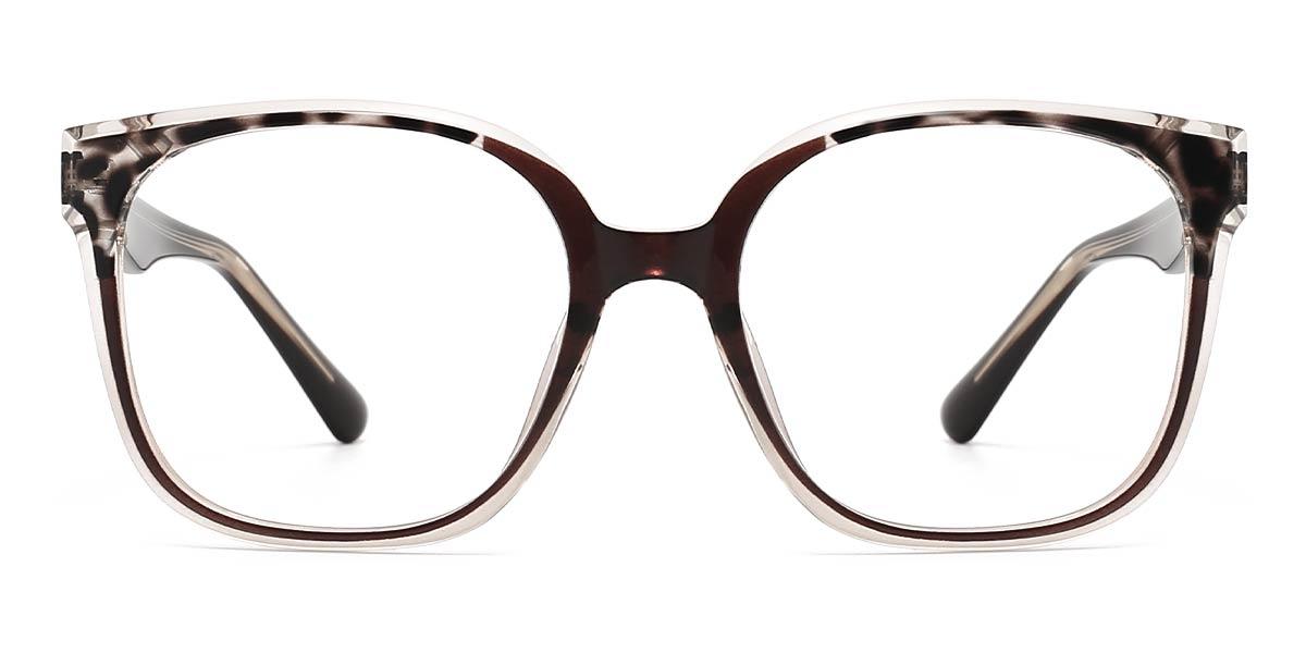 Black Brunette Spots Huck - Square Glasses