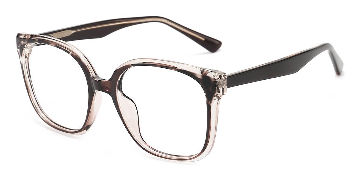 Black Brunette Spots Huck - Square Glasses