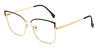 Black Gold Carley - Square Glasses