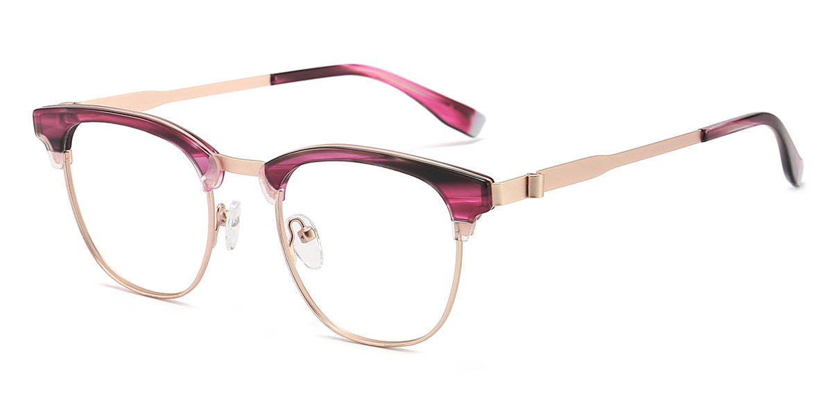 Gold Pink Stripe Basil - Round Glasses