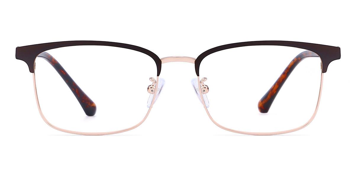 Rose Gold Brown Josey - Rectangle Glasses