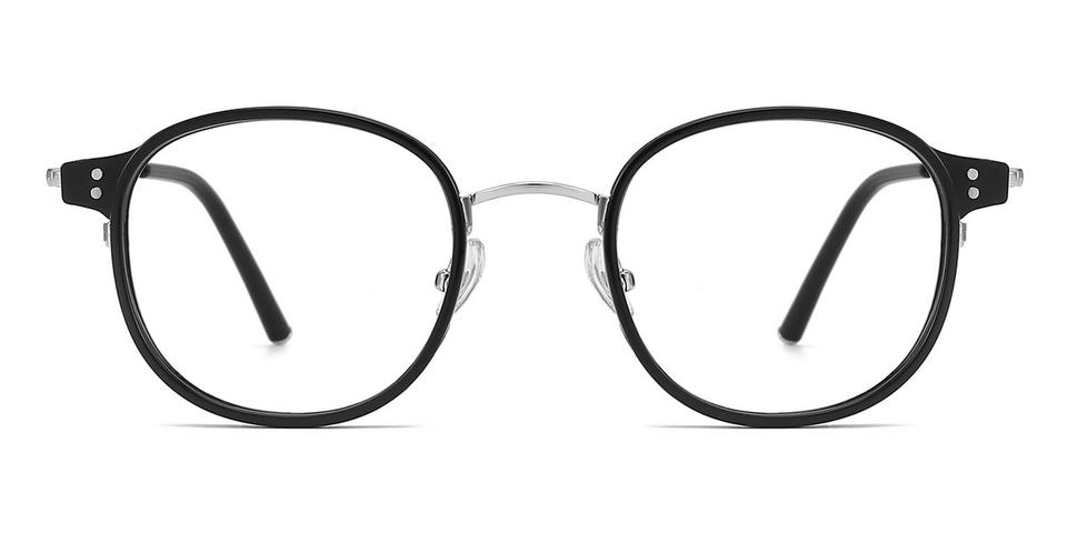 Black Silver Nura - Oval Glasses