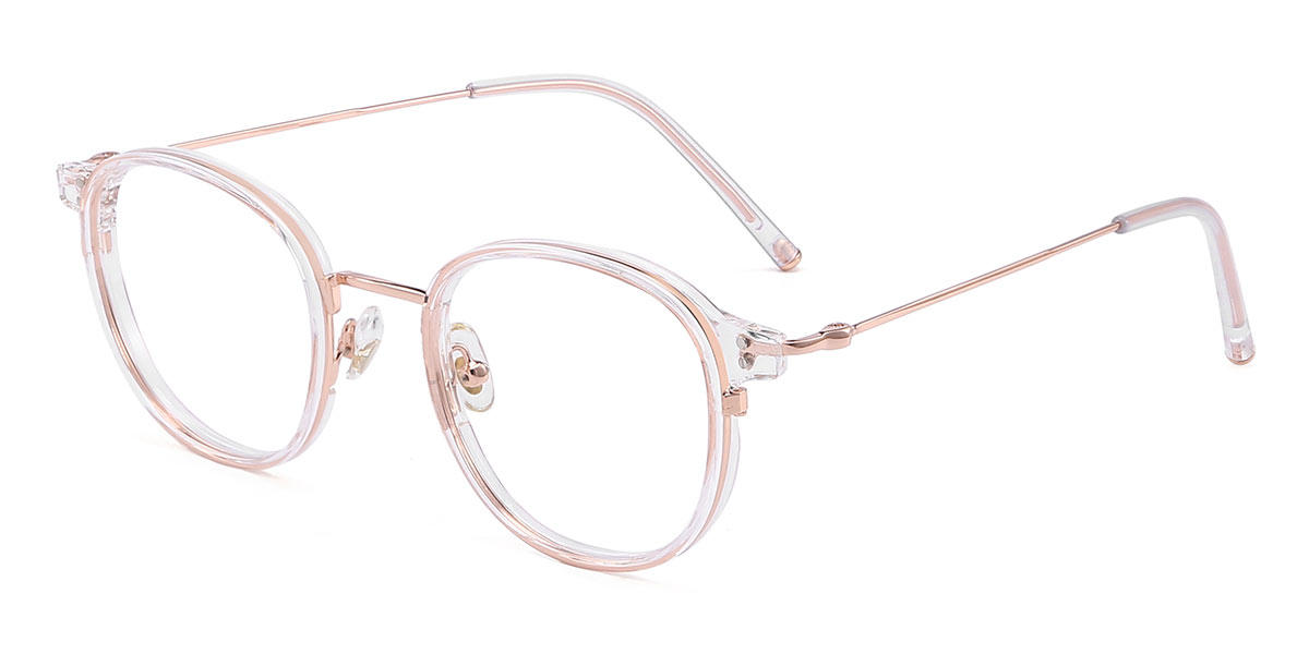 Rose Gold Clear Nura - Oval Glasses